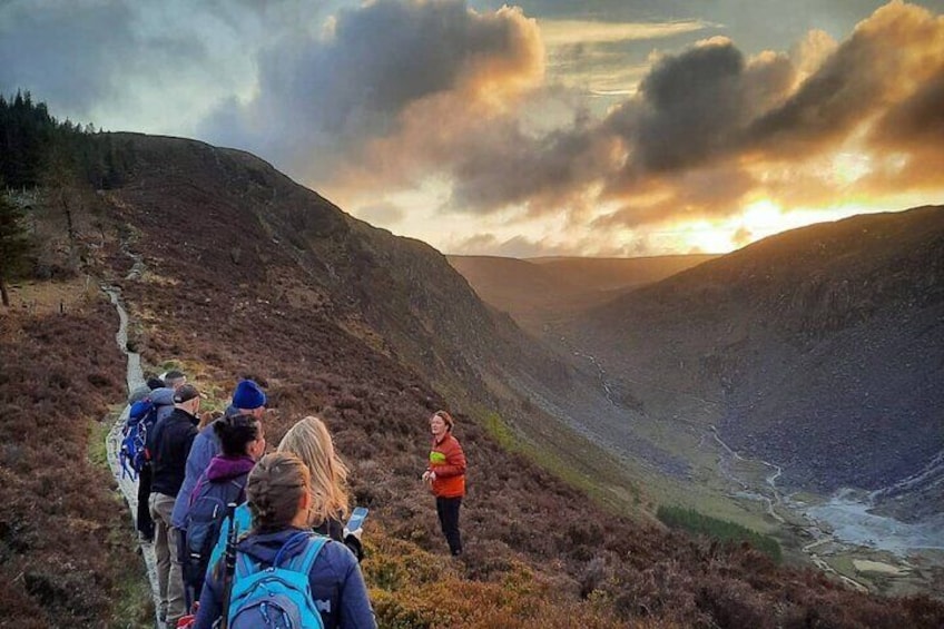 Our guides will give you an exciting and interesting tour as the day turns to night over Glendalough, Co. Wicklow.