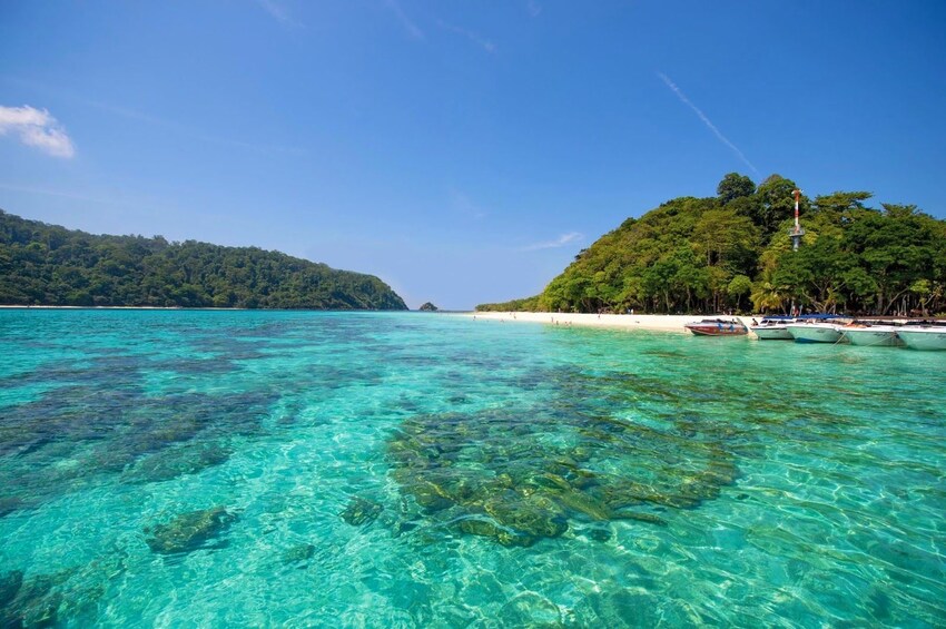 Clear water off the coast of an island in Thailand