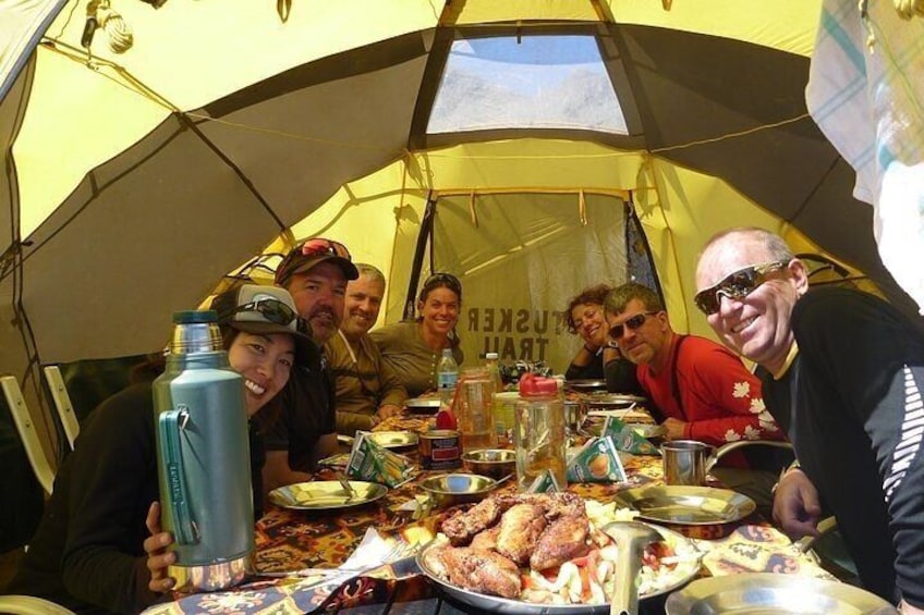 You will marvel at Tusker’s freshly prepared cuisine in our spacious dining tents. Our mountain chefs carefully select the highest quality ingredients from the farms in the Kilimanjaro area.