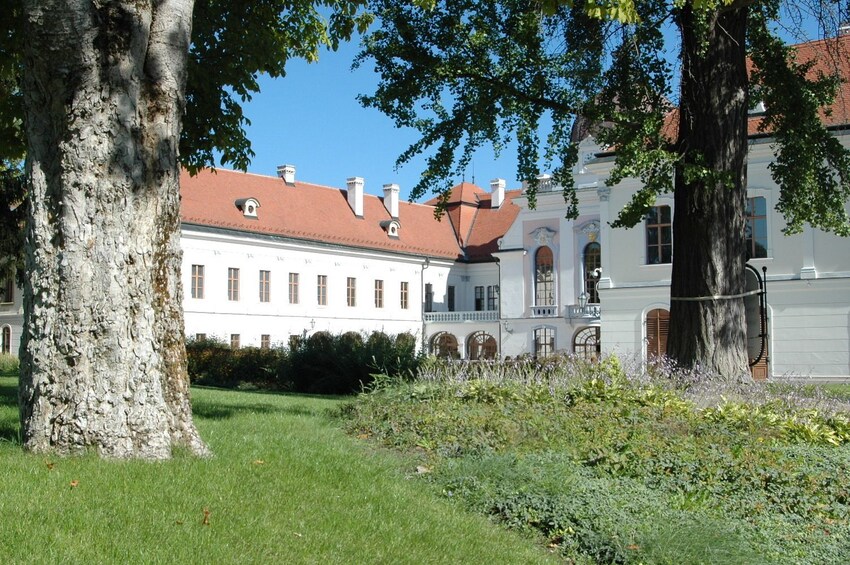 Exterior view of the Royal Palace of Gödöllő in Hungary