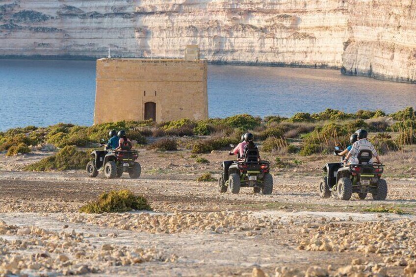 From Malta: Gozo Full-Day Quad Bike Tour incl. Lunch & Boat