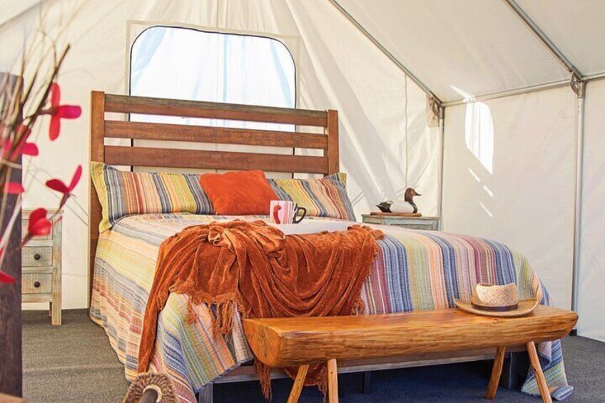 Glamping in a Conestoga Wagon at the Grand Canyon Heli Ranch Adventures property