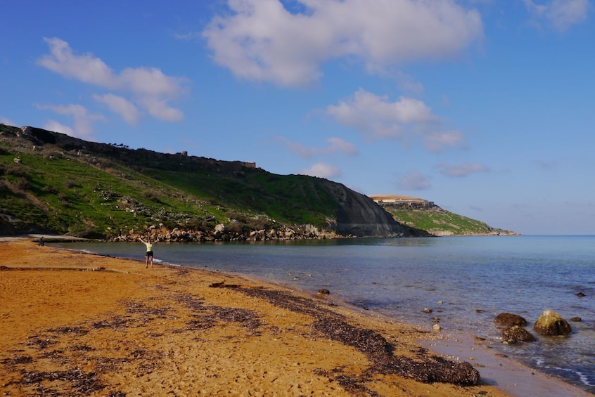 View of Ramla Bay on the island of Gozo