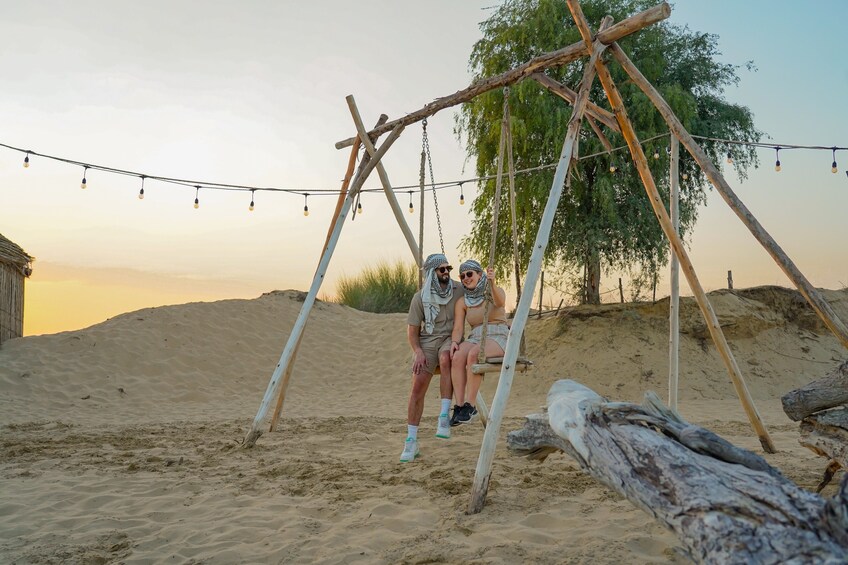 Dubai Sunset Camel Trek with BBQ Dinner
