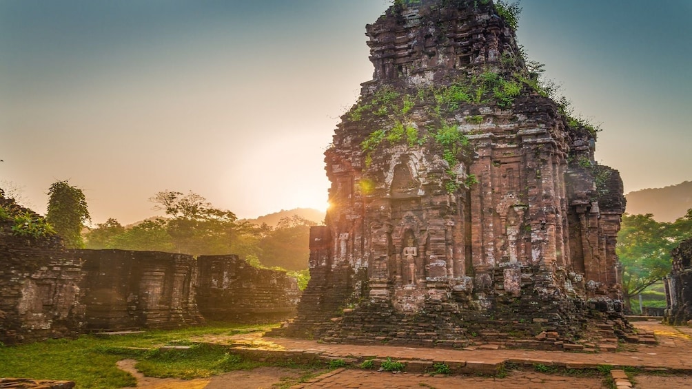 Champa Temple Ruins at My Son Santuary during sunset