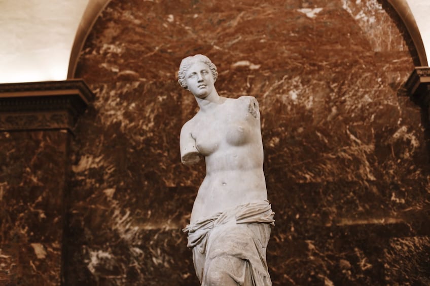 Sculpture of Aphrodite at the Louvre Museum in Paris