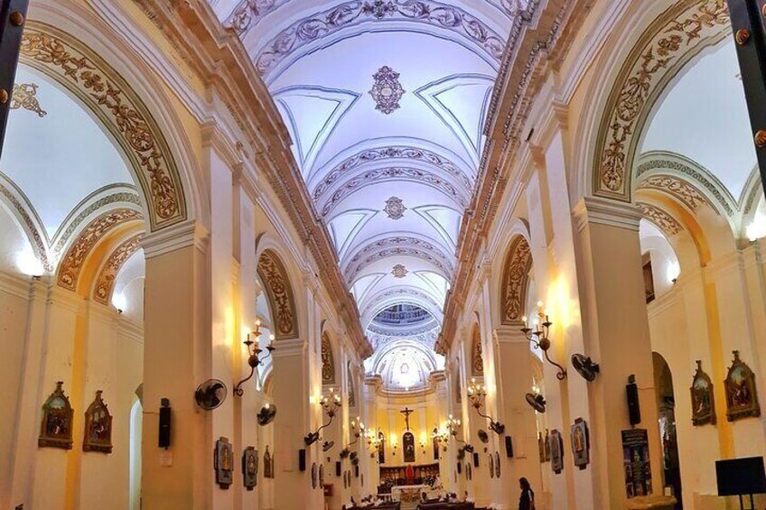 Inside San Juan Bautista Cathedral