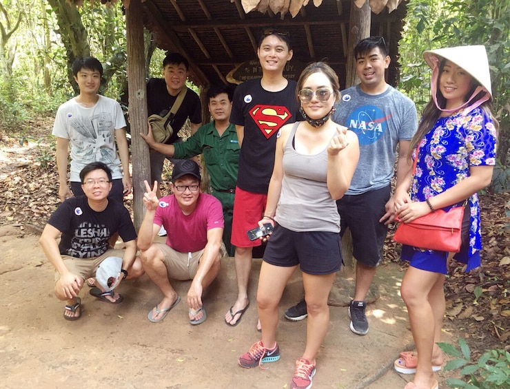 Group on a tour of the Cu Chi Tunnels
