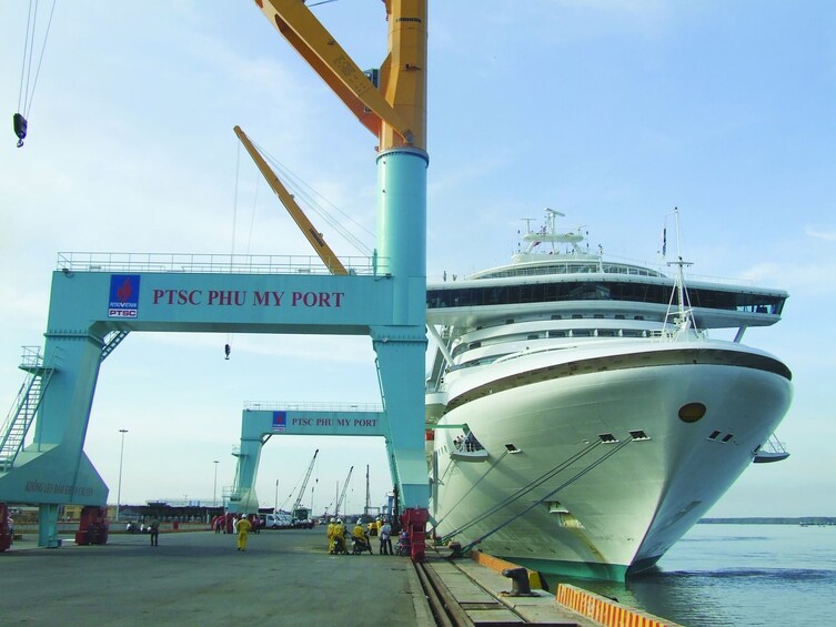 Cruise ship in port in Ho Chi Minh City