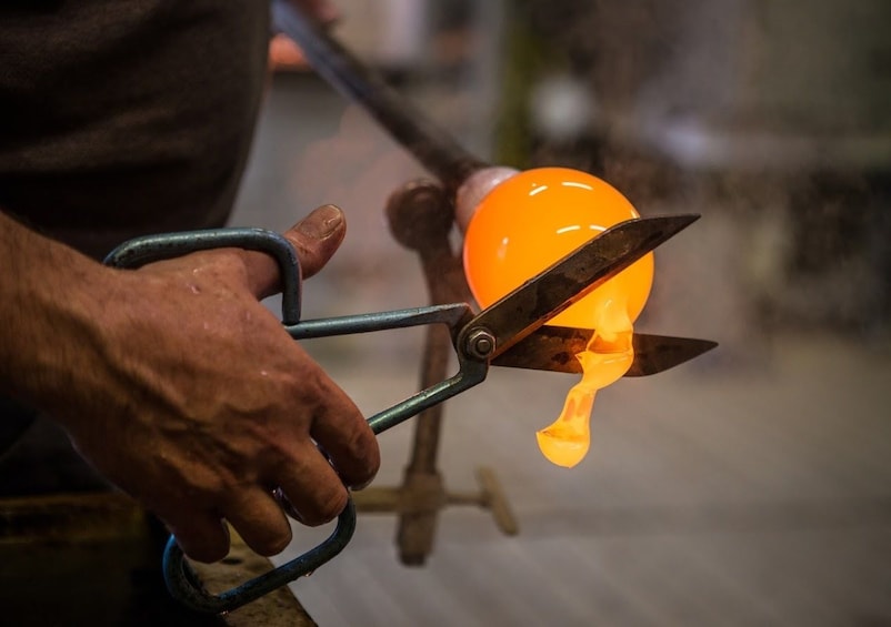 Real glass-blowing factory on the island of Murano
