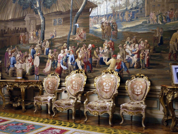 Stunning chairs inside the Royal Palace of Madrid