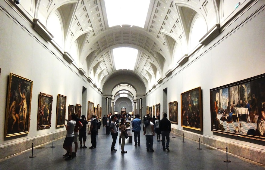 Visitors inside the Prado Museum