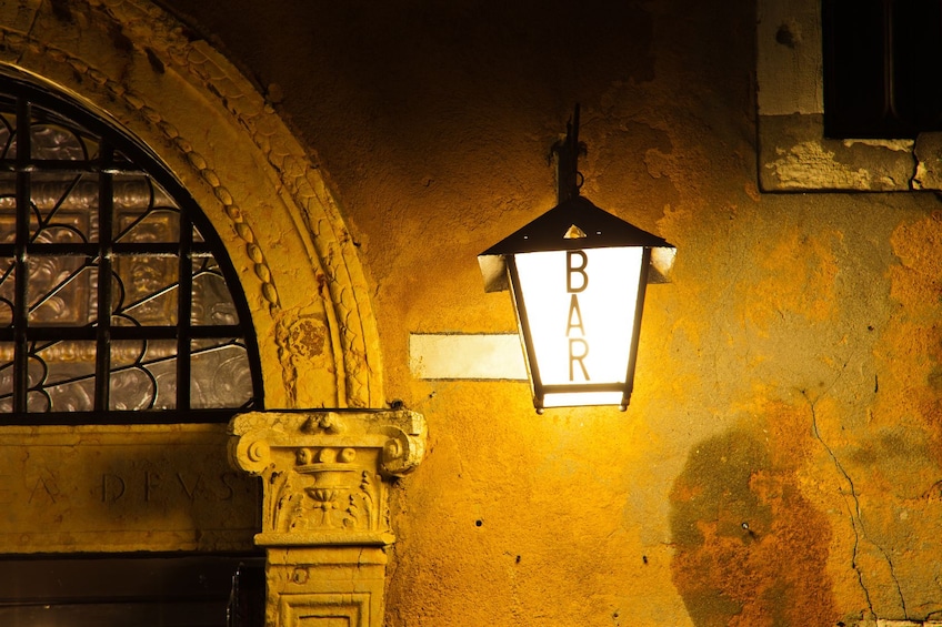 Venetian Bar lantern on the street