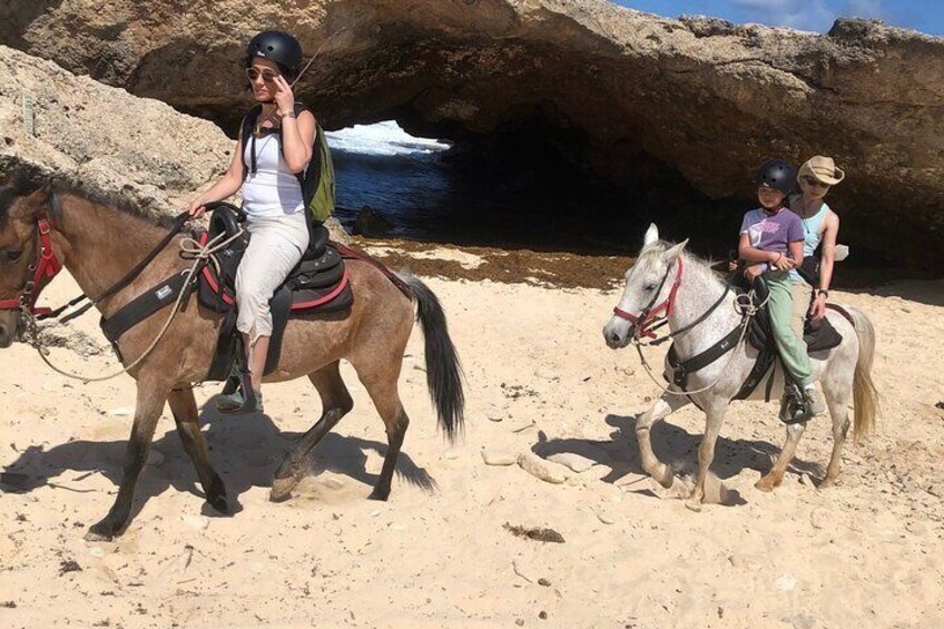 2-hour Horseback Riding Tour To Little Natural Bridge In Aruba