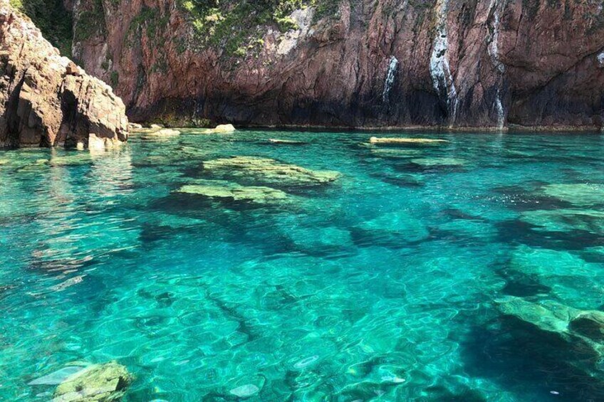 Crystal clear water of the Calanques de Piana