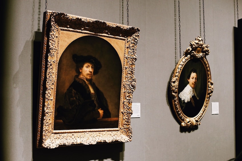 Paintings on display at the Rijksmuseum in Amsterdam