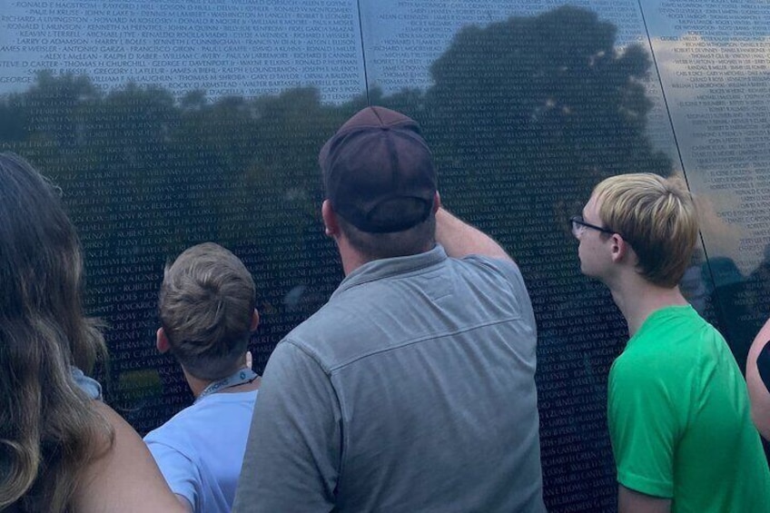 Brian with his group at the Vietnam Veterans Memorial
