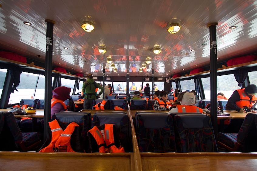 Inside glacier tour boat in Puerto Natales