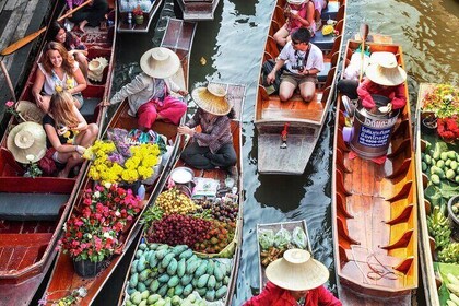 Damnoen Saduak Floating Market & Maeklong Railway Market Tour ab Bangkok