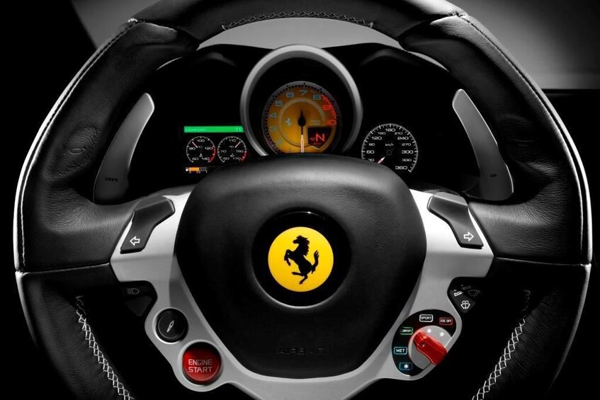 Steering wheel at the Ferrari Museum in Bologna