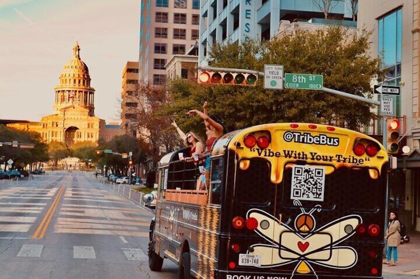 2 Hour Private BYOB Roofless Party Bus Tour in Downtown Austin