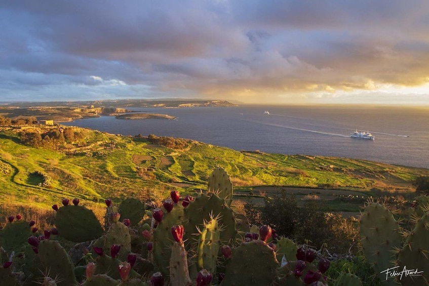 Sunset view of Gozo 