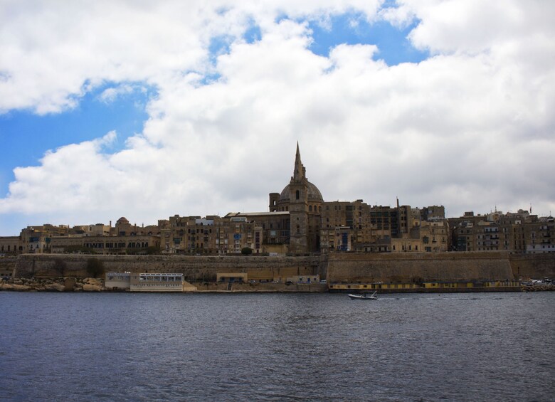 Palace in Malta in the distance 