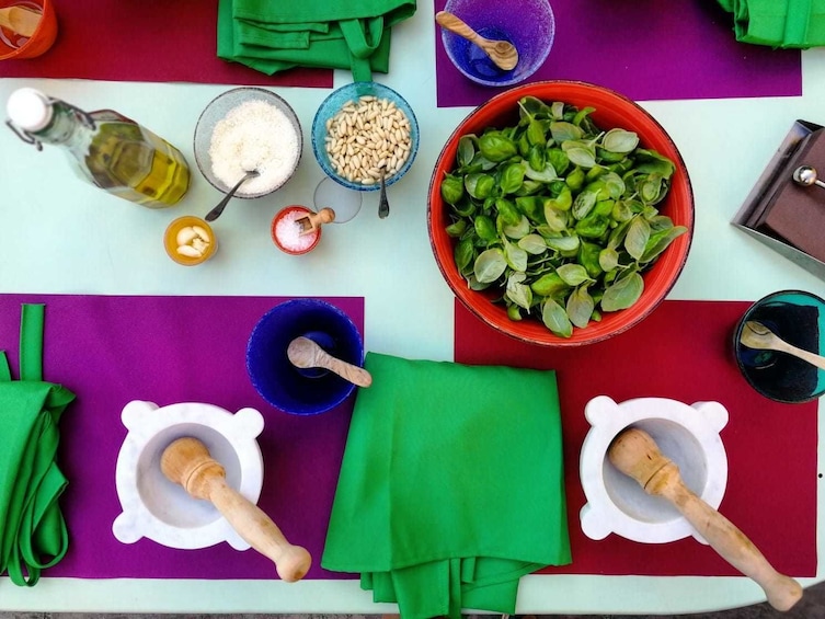 Show item 5 of 5. Authentic Pesto cooking class at the Cinque Terre