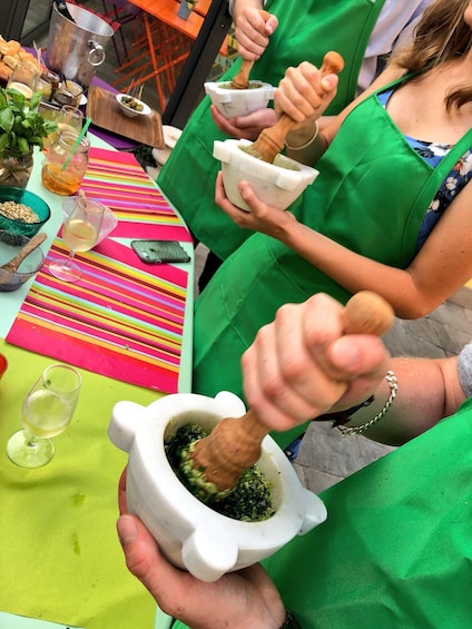 Show item 4 of 5. Authentic Pesto cooking class at the Cinque Terre