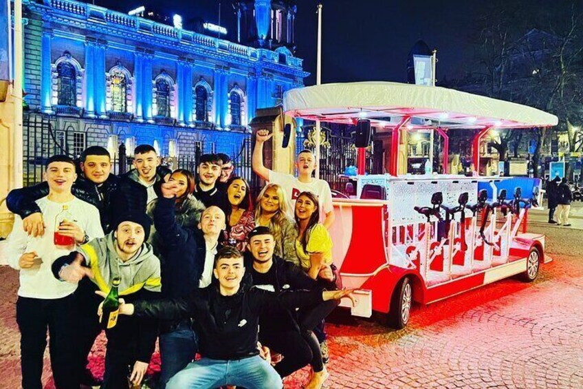 Luxury Pedal Pub Tour of Belfast City (Exclusive bike of 15 passengers) 