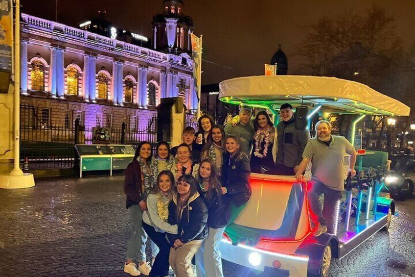 Luxury Pedal Pub Tour of Belfast City (Exclusive bike of 15 passengers)