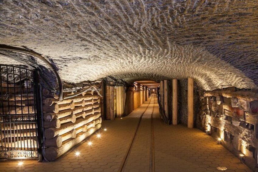 Corridor cored in salt stone - Wieliczka Salt Mine