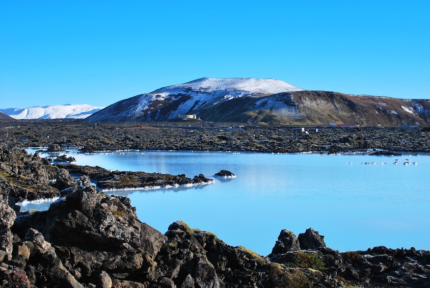Beautiful landscape view of the Blue Lagoon in Iceland 