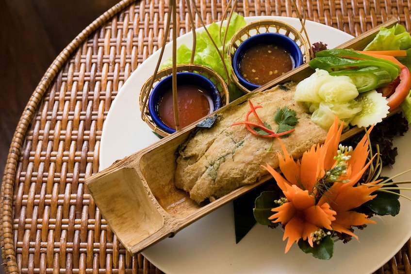 Plate at Mandarin Oriental Hotel Dinner and Show in Bangkok
