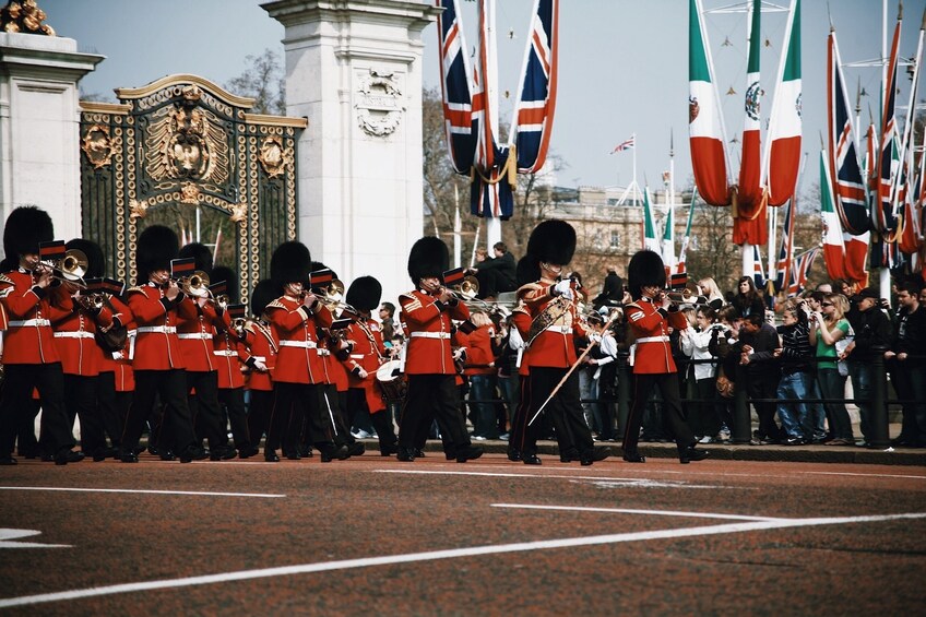 British Royal Guard marching band in London