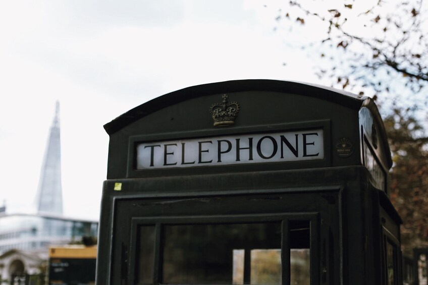 Telephone booth seen on The Old City of London Private Guided Walking Tour