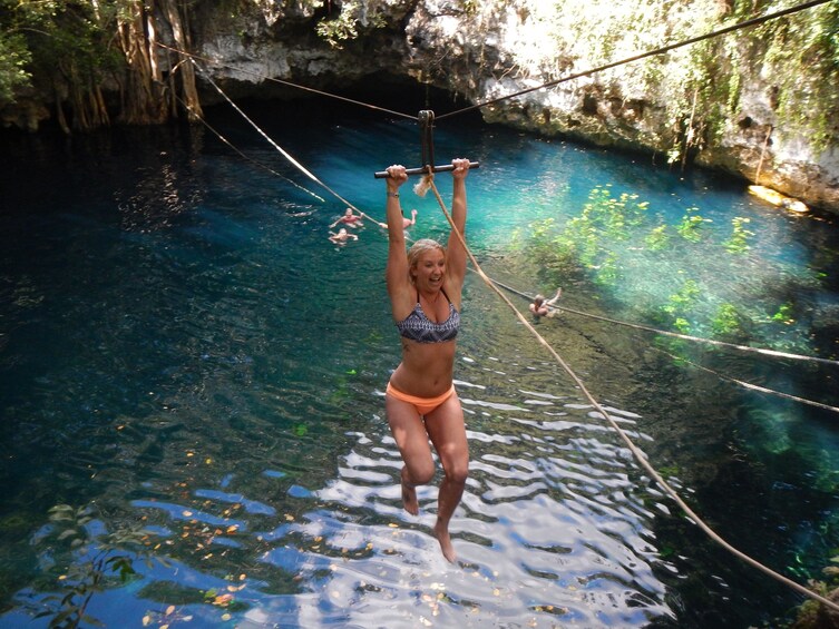 Zipline in Cenote, Puerto Morelos