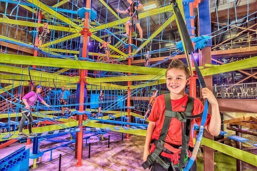 This gigantic 4-story ropes course allows you to go big… really big. Experience 40 different paths of varying obstacles. 