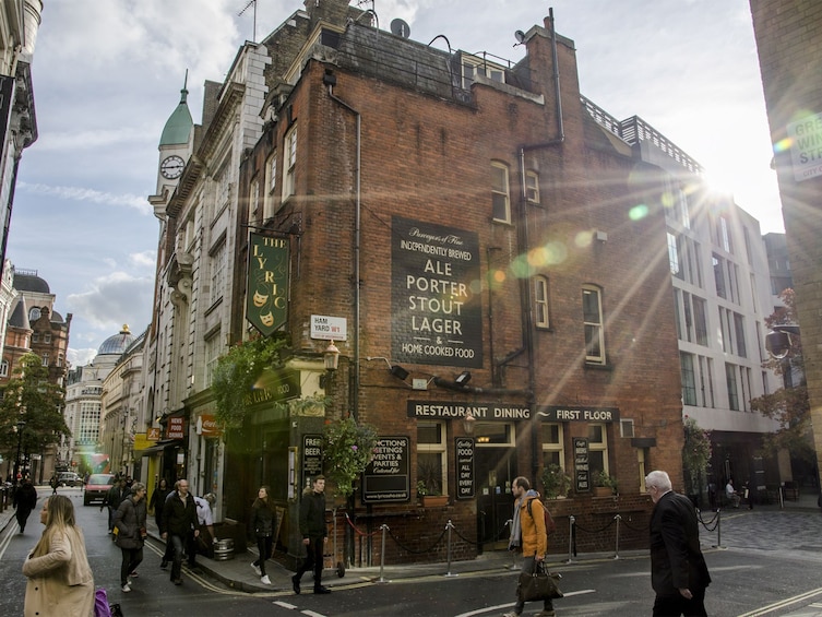 Street view of a restaurant in London's famous Soho district

