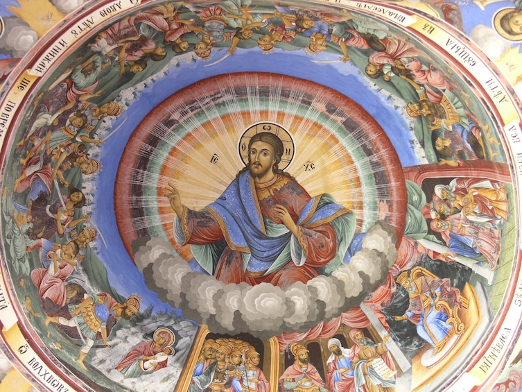 Roof dome icon in the Rila Monastery, Bulgaria