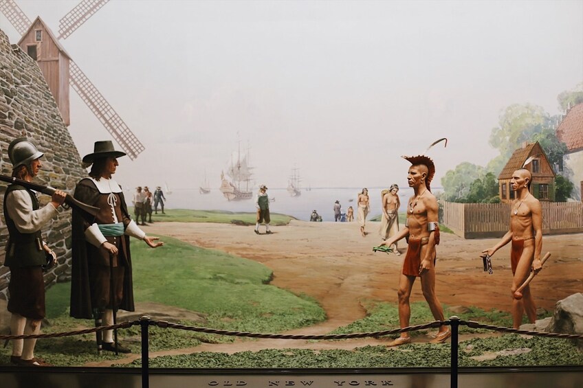 Native Americans and pilgrims diorama at the American Museum of Natural History in New York