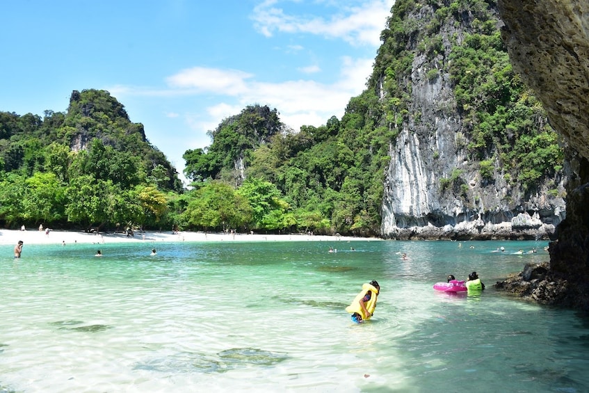 Group swimming and snorkeling on the Krabi Province
