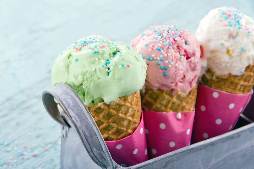 Cones of gelato in Rome