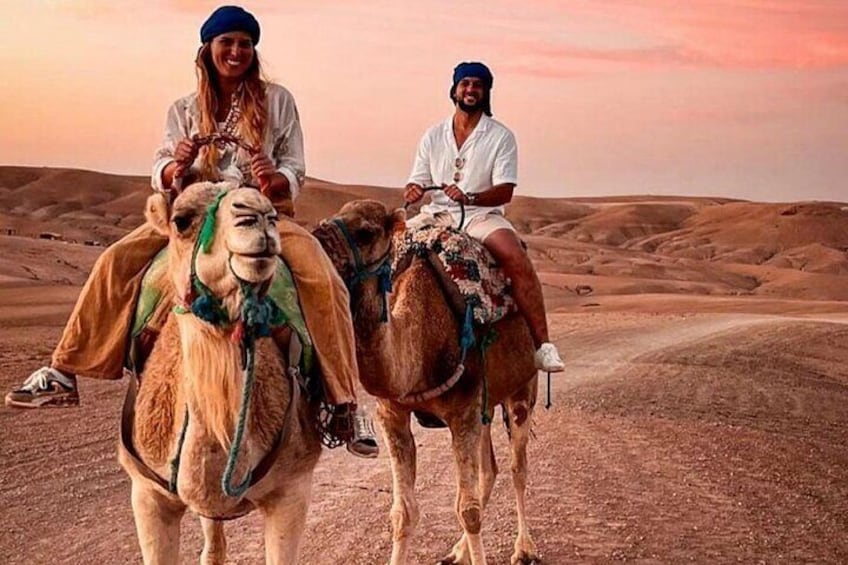 Sunset & Dinner in Desert Agafay Marrakech with Camels