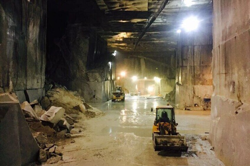 Inside the cathedral halls of a working marble quarry