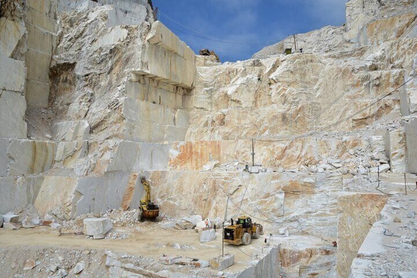 The Carrara Marble Quarries where Michelangelo selected his marble for sculptures David in Florence and La Pietà in Rome