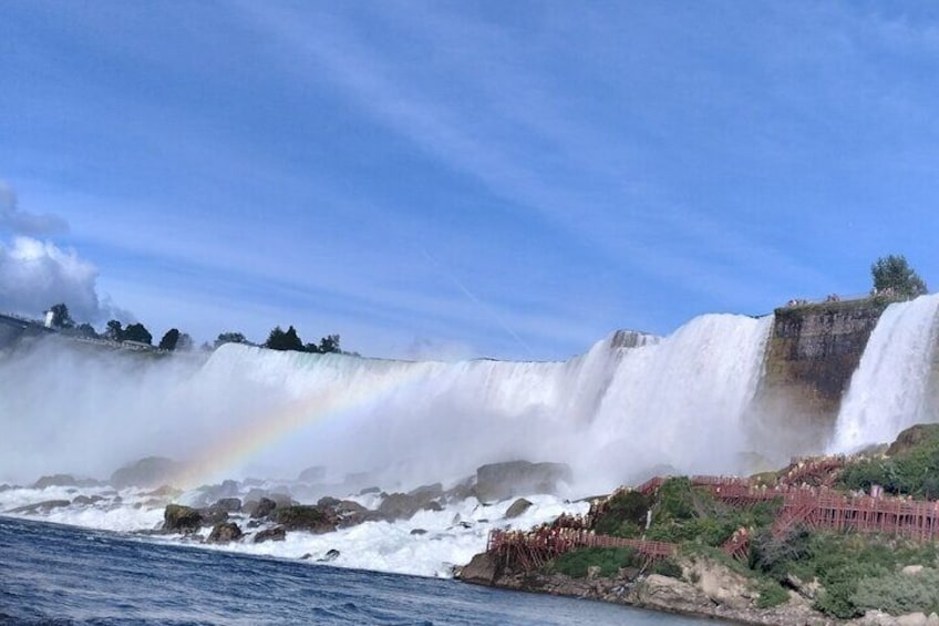 Views from the deck of the Maid of the Mist are beyond compare! See the Falls from the basin while you ride a smooth, silent electric boat!