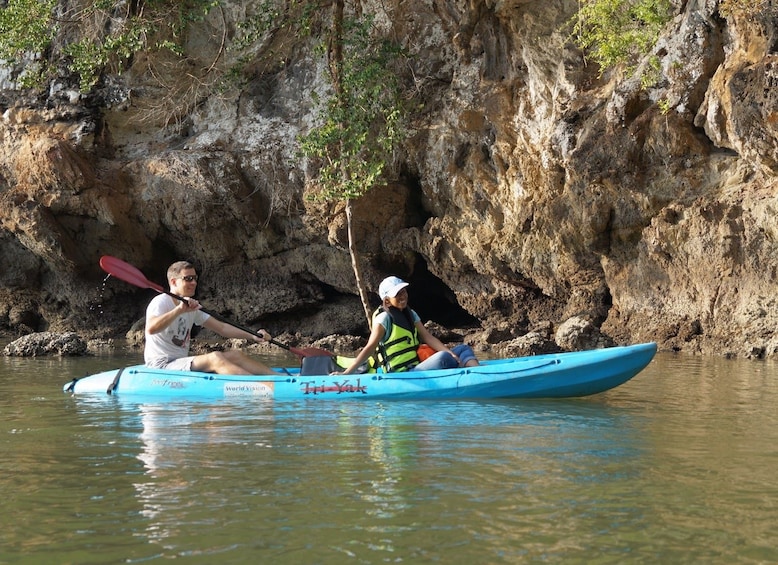 Couple kayaking in Koh Hong island