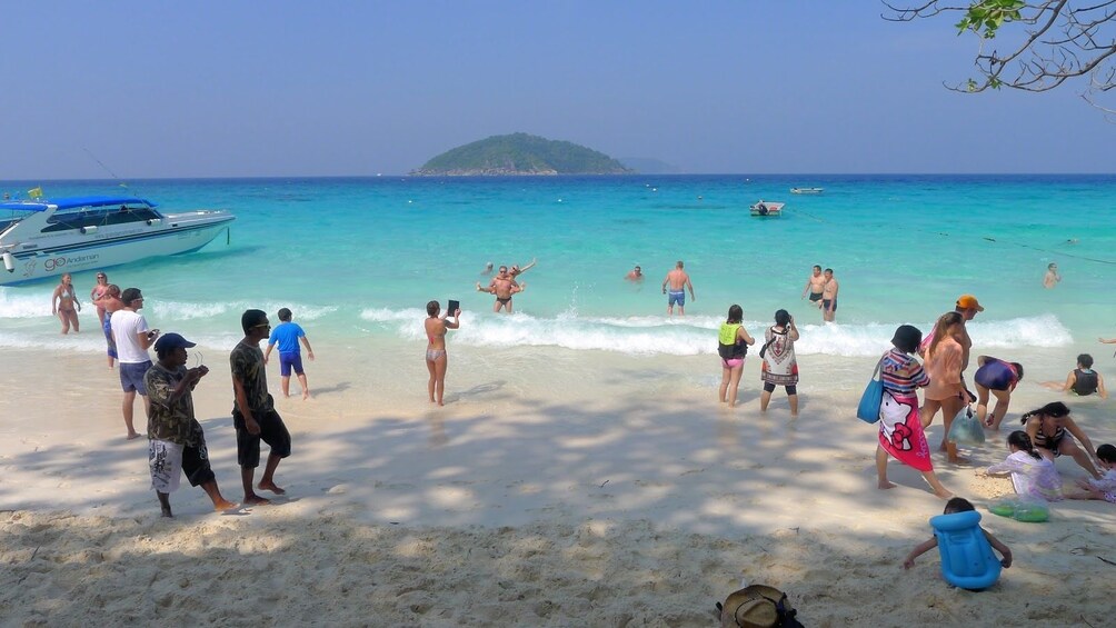 Group enjoying the beach in the Similan Islands

