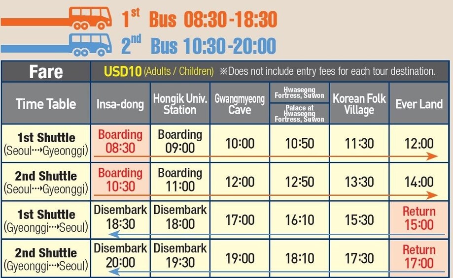 first class tours bus schedule